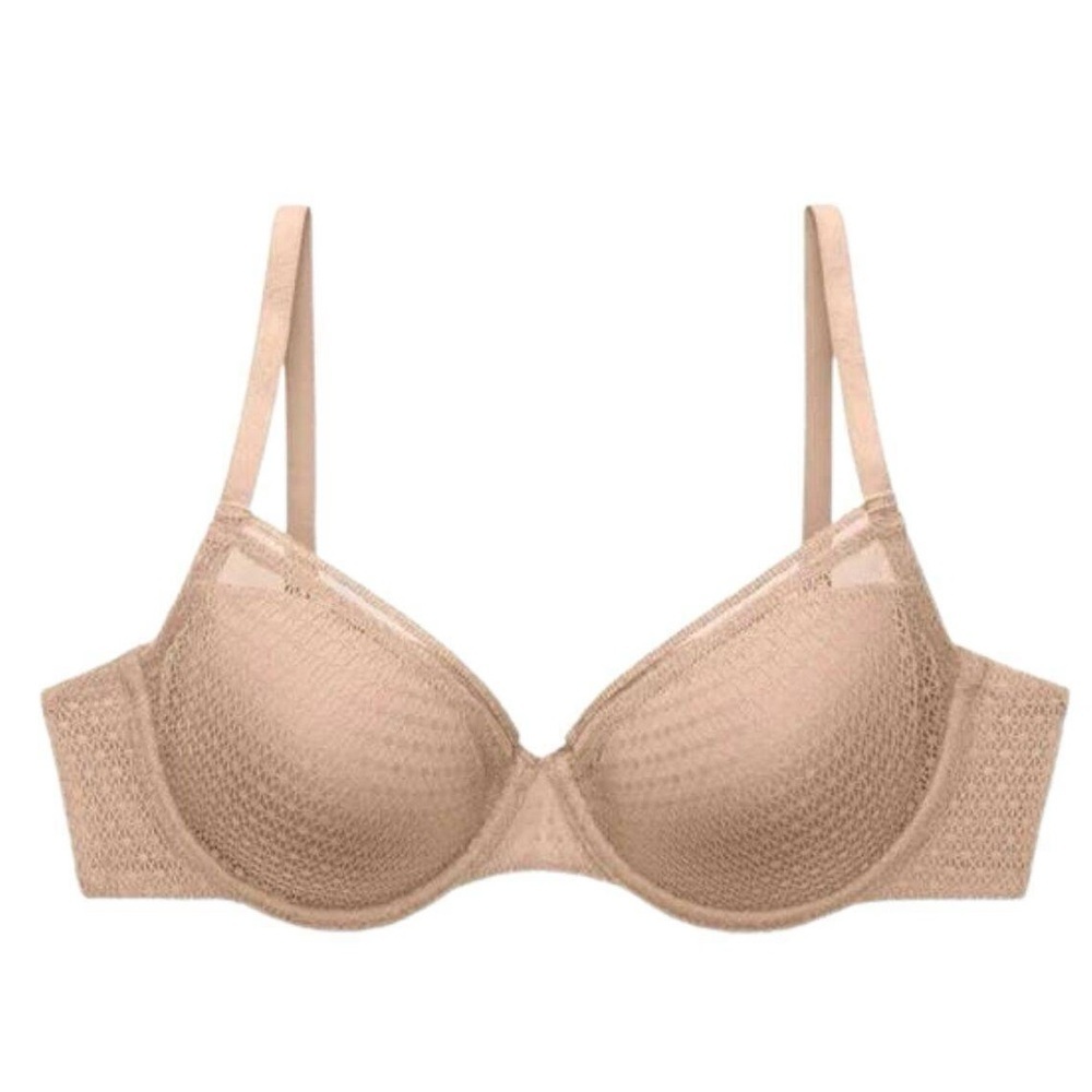ThirdLove Modern Mesh Demi Bra | 36D | Neutral Tan